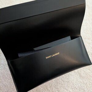 NEW YSL Saint Laurent Black Leather Sunglasses Case